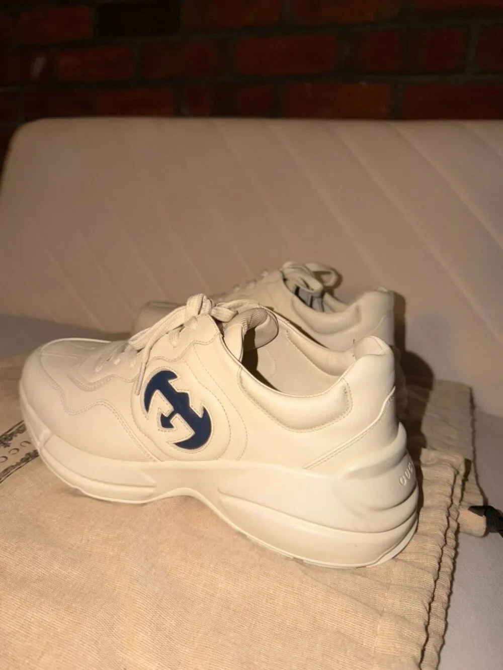 GUCCI RHYTON 'Interlocking G' | Ivory Blue | Men's Size  9